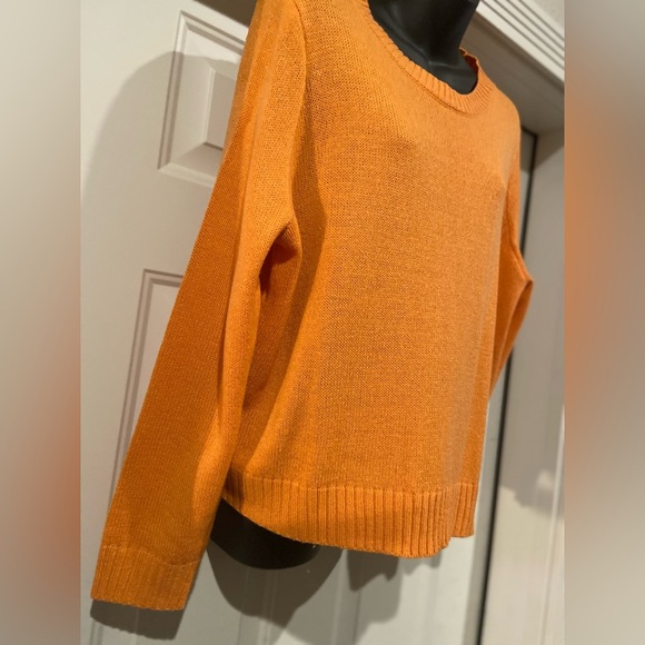 H & M Divided~Bright Orange~Acrylic~Knit~Scoop Neck~Pullover~Sweater~Size L - Picture 3 of 11